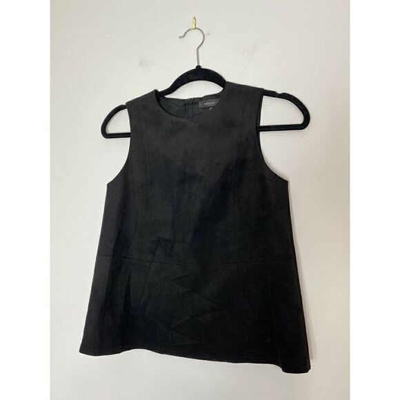 Aritzia Tops - Aritzia Babaton Rolando Blouse Sz XXS Black Faux Suede Tunic Sleeveless Tank